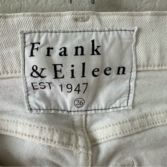FRANK & EILEEN Cork Distressed Hem White Denim Slim Jeans SZ 26 - Picture 8 of 12